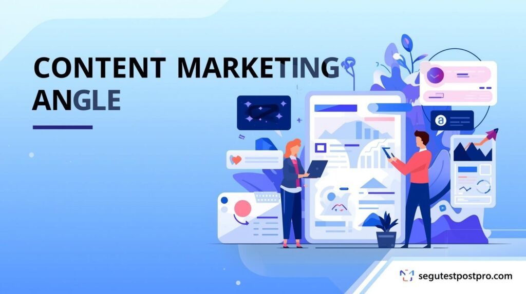 Content Marketing Angle – SEO, Email, Video and Influencer Marketing Illustration by seoguestpostpro.com