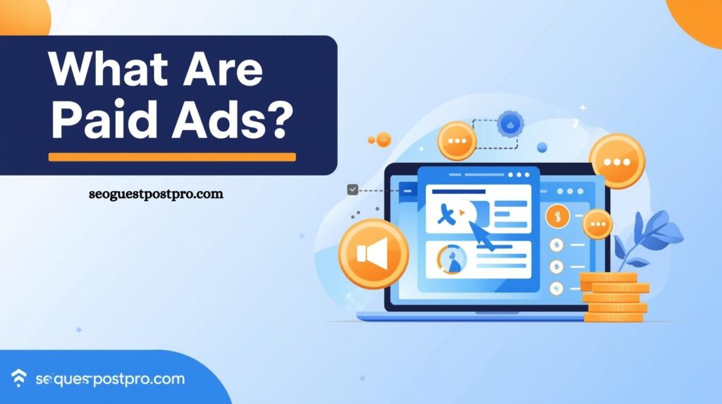 What Are Paid Ads – PPC and Digital Advertising Illustration by seoguestpostpro.com' guest posting vs paid ads.